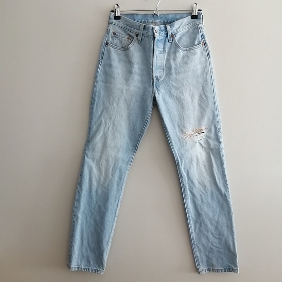 Levis 501 Jeans 150th Anniversary Edition Shes Crafty Light Wash Embroidery 25 - Picture 1 of 10